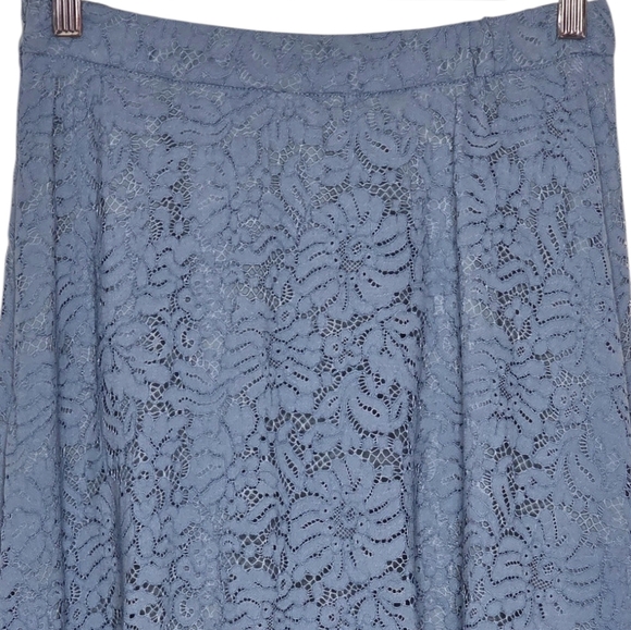 Lulus Love At First Sight Dusty Blue Lace Maxi Skirt Size M - Picture 3 of 4